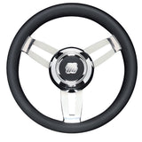Uflex Morosini 13.8" Steering Wheel - Black Polyurethane w/Stainless Steel Spokes & Chrome Hub MOROSINI U/CH/B