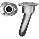Mate Series Stainless Steel 15° Rod & Cup Holder - Drain - Oval Top C2015D