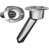 Mate Series Stainless Steel 30° Rod & Cup Holder - Drain - Oval Top C2030D