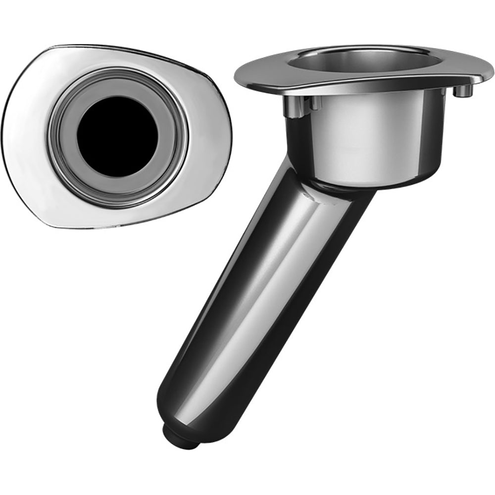 Mate Series Elite Screwless Stainless Steel 30° Rod & Cup Holder - Drain - Oval Top C2030DS