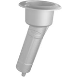Mate Series Plastic 15° Rod & Cup Holder - Drain - Round Top - White P1015DW