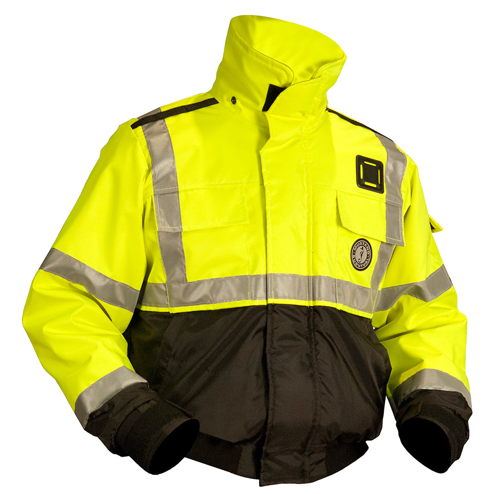 Mustang ANSI High Vis Flotation Bomber Jacket - Fluorescent Yellow/Green/Black - Medium MJ6214T3-239-M-206