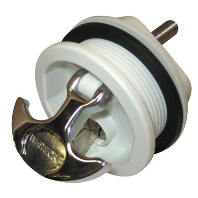 Whitecap T-Handle Latch - Chrome Plated Zamac/White Nylon - Locking - Freshwater Use Only S-226WC