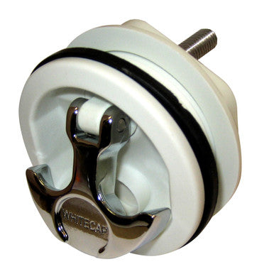 Whitecap T-Handle Latch - Chrome Plated Zamac/White Nylon - No Lock - Freshwater Use Only S-230WC