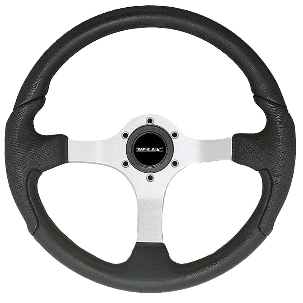 Uflex Nisida Steering Wheel 13.8" - Black Polyurethane Grip w/Black Aluminum Spokes NISIDA-B/B