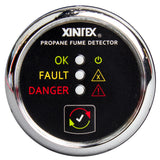 Fireboy-Xintex Propane Fume Detector w/Plastic Sensor - No Solenoid Valve - Chrome Bezel Display P-1C-R