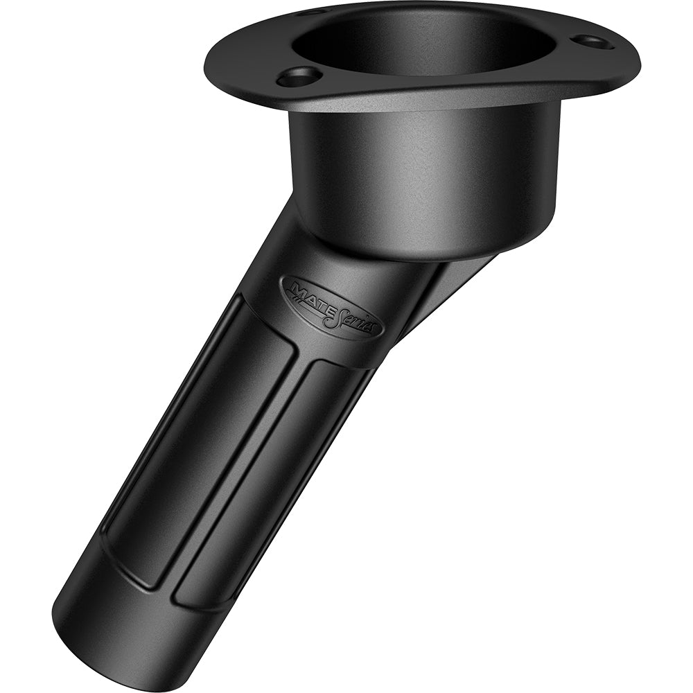 Mate Series Plastic 30° Rod & Cup Holder - Open - Oval Top - Black P2030B