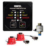 Fireboy-Xintex Propane Fume Detector, 2 Channel, 2 Sensors, Solenoid Valve & Control & 20' Cable - 24V DC P-2BS-24-R