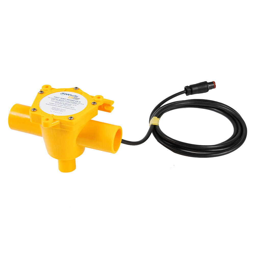 Whale 2-Way Waste Manifold 12' Cable 1-1/2" Ports WM3884B