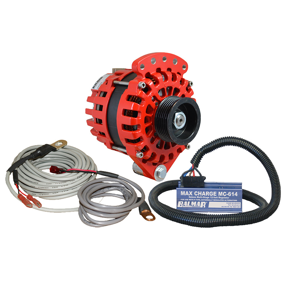 Balmar Alternator 1-2" Single Foot K6 Serpentine Pulley Regulator & Temp Sensor - 170A Kit - 12V XT-SF-170-K6-KIT