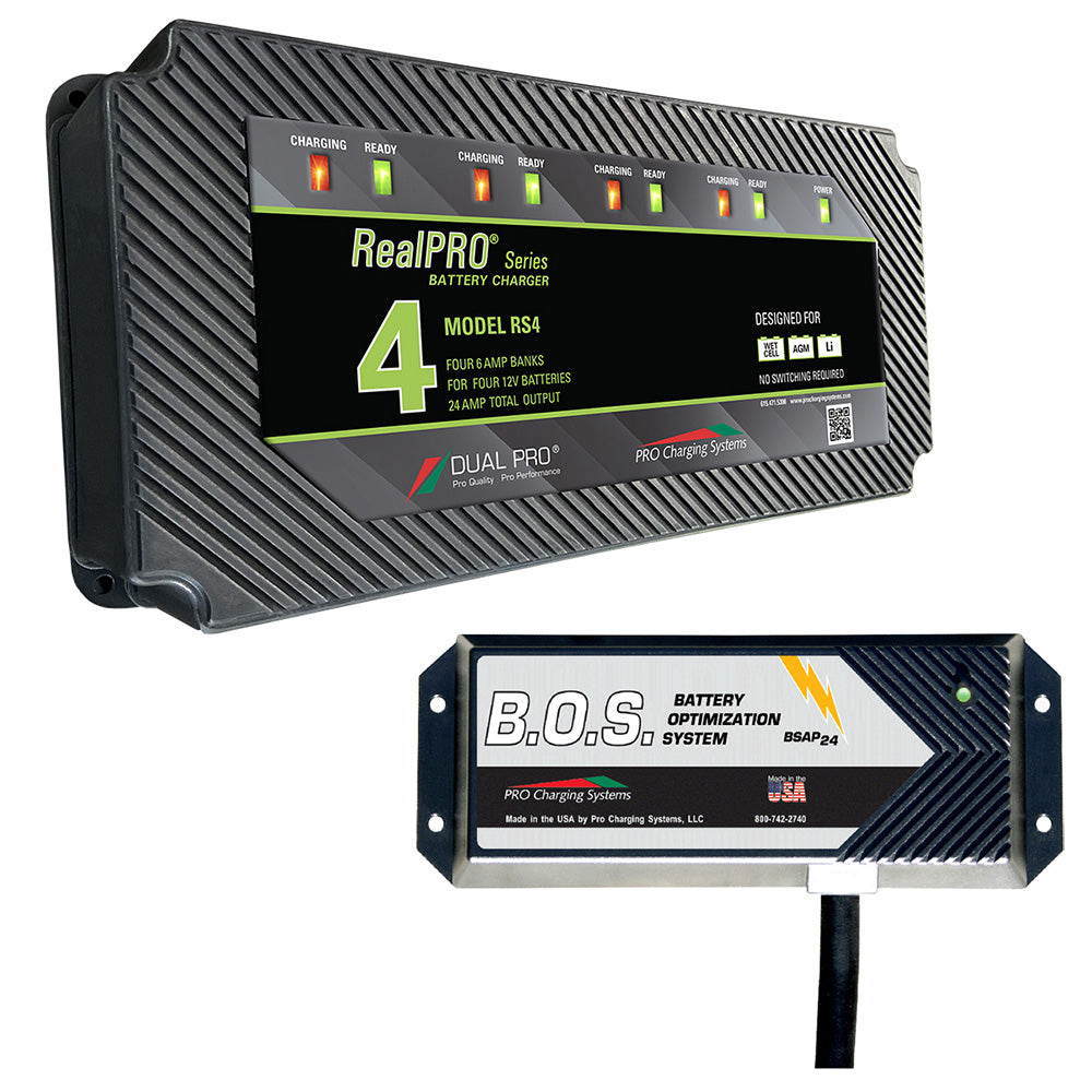 Dual Pro RS4 4 Bank Battery Charger w/ 2 Bank B.O.S. RS4/BOS12V2