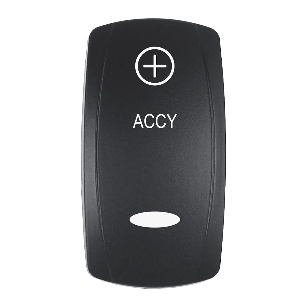 Pacer Actuator - 'ACCY' f/V Series Contura Switches - Black - Laser Etched (Top/Bottom Light) EV2LE-ACC
