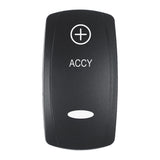 Pacer Actuator - 'ACCY' f/V Series Contura Switches - Black - Laser Etched (Top/Bottom Light) EV2LE-ACC
