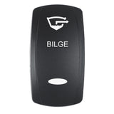 Pacer Actuator - 'BILGE' f/V Series Contura Switches - Black - Laser Etched (Top/Bottom Light) EV2LE-BLG