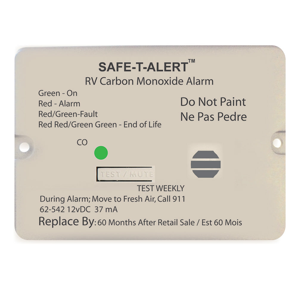 Safe-T-Alert 62 Series Carbon Monoxide Alarm - 12V - RV Flush Mount - White 62-542-WT