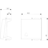 Vimar Plana Interchangeable 2-Module Button, Lightable, IP40