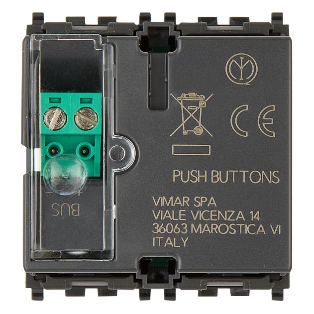 Vimar By-me Plus 4-Button Home Automation Control, 2-Module, RGB LED Locator