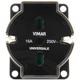 Vimar SICURY Universal Outlet Insert, 2P+T, 16A, 250V, IP20, Screw Terminal, Halogen-Free