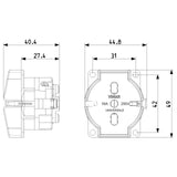Vimar SICURY Universal Outlet Insert, 2P+T, 16A, 250V, IP20, Screw Terminal, Halogen-Free