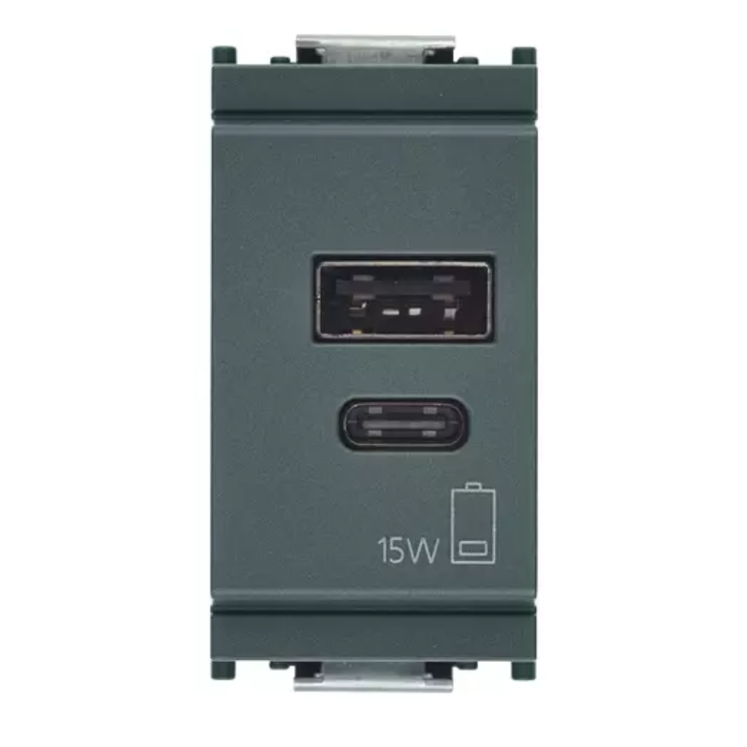 Vimar Idea Series USB Supply Unit, 5V, 120-240V, 1 Module