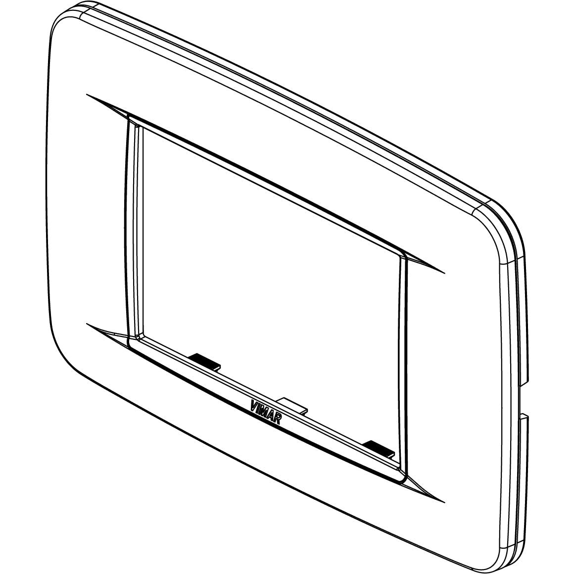Vimar Eikon 3-Module Round Cover Plate, 120 x 80 mm, For 21613 Frame