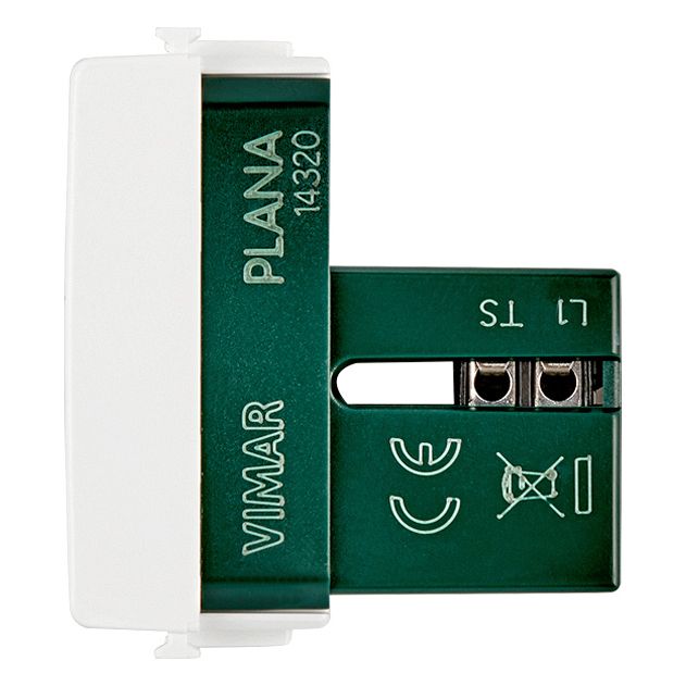 Vimar Plana RJ11 Phone Jack 6/4, Flush Mount, Screw Terminals, IP20