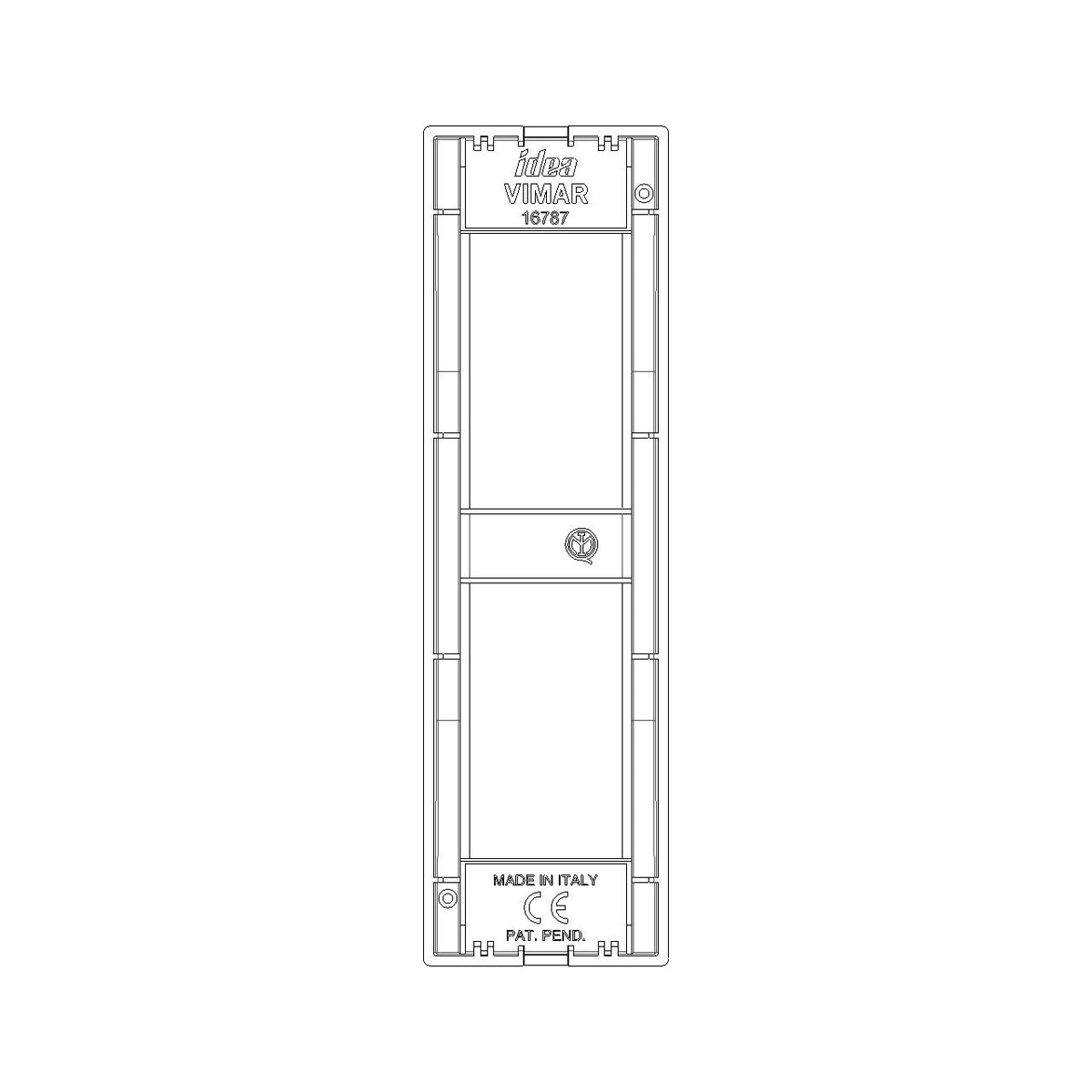 Vimar Idea Classica Cover Plate, 2-Module, Panel Mount, Technopolymer, IP00