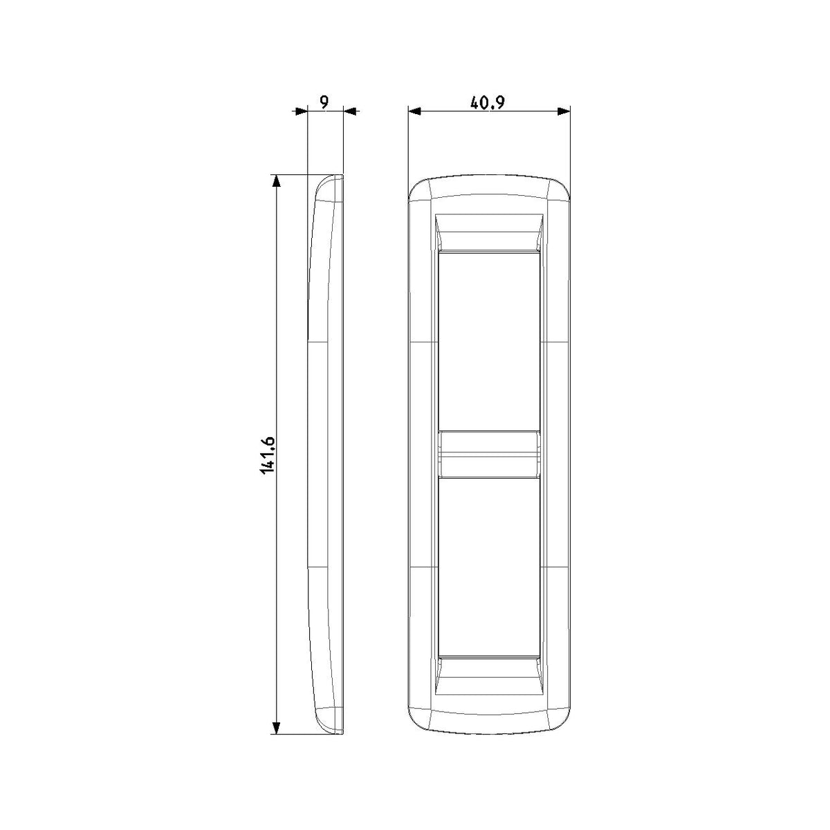 Vimar IDEA Rondò Cover Plate, 2-Module, Die-Cast Metal, Panel Mount