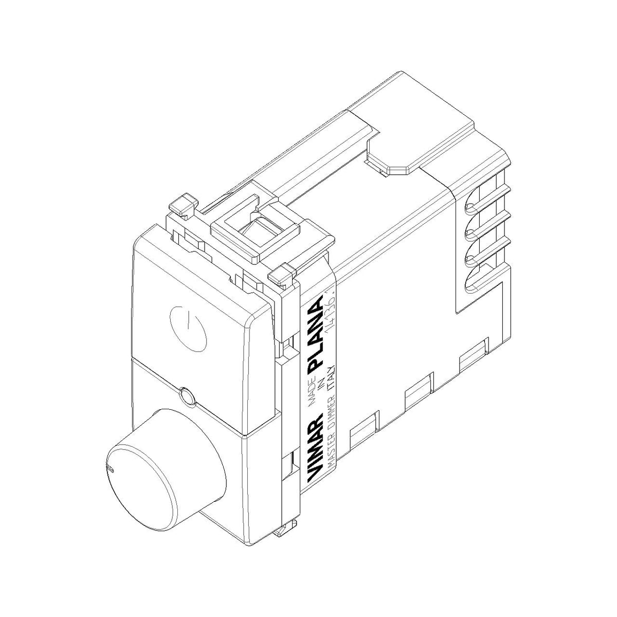 Vimar Plana Universal MASTER Rotary Dimmer, 230V, 50Hz, Phase-Cutting, Flush Mount, IP40