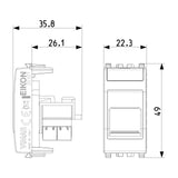 Vimar Netsafe RJ45 Module, For EIKON, Dust Cover