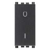 Vimar Arké 19015 2-Pole 1-Way Rocker Switch, 16AX, 250V, IP40, Flush-Mount, Lightable, Replaceable Button