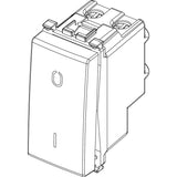 Vimar Arké 19015 2-Pole 1-Way Rocker Switch, 16AX, 250V, IP40, Flush-Mount, Lightable, Replaceable Button
