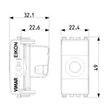 Vimar Eikon TV-RD-SAT Coaxial Socket Outlet, 5-2400 MHz, Male Connector