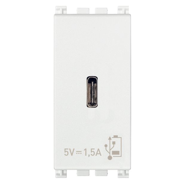 Vimar Arké USB Charging Outlet, 120-240V AC, 1 Module