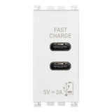 Vimar Arké USB Charging Outlet, 120-240V AC, 1 Module
