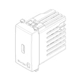 Vimar Arké USB Charging Outlet, 120-240V AC, 1 Module
