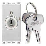 Vimar Eikon 20082 2-Pole Key-Operated 1-Way Switch, 16AX 250V, Key Removable Only in OFF, IP40, Screw Terminals
