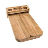 Whitecap Cockpit Table w/Folding Leaves & 4 Cupholders - Teak 61392C