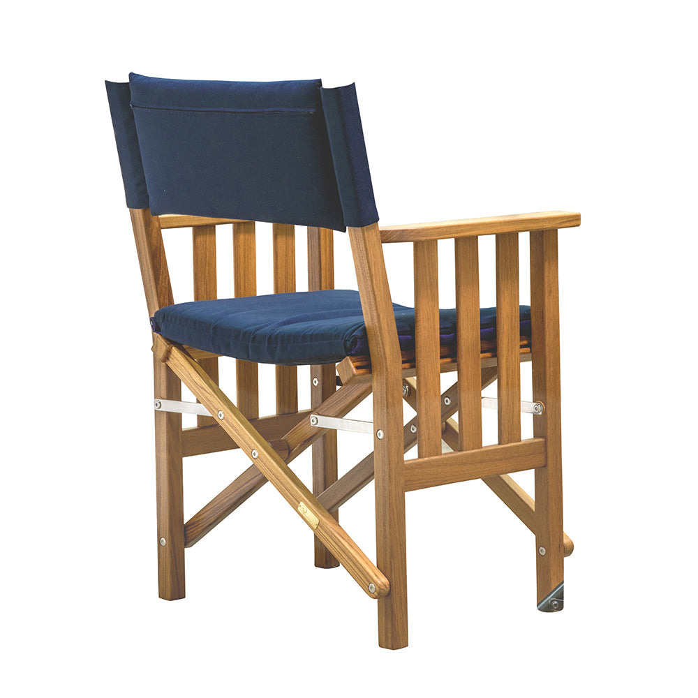 Whitecap Director's Chair II w/Navy Cushion - Teak 61052