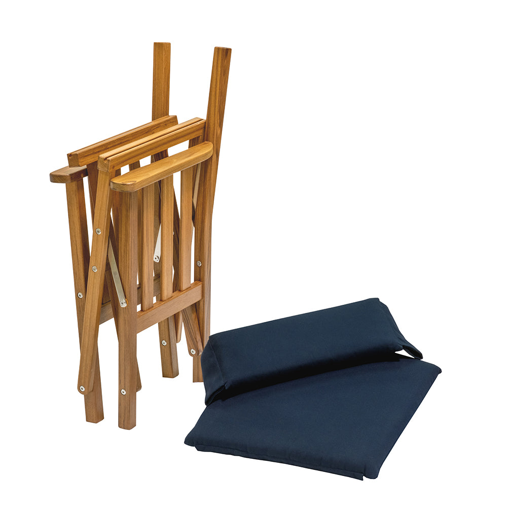 Whitecap Director's Chair II w/Navy Cushion - Teak 61052