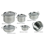 Marine Business Kitchen Cookware Pan Set Self-Containing - Stainless Steel - Set of 8 20001