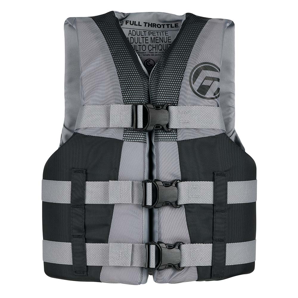 Full Throttle Teen Nylon Life Jacket - Grey/Black 112200-701-010-22