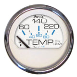 Faria Chesapeake White SS 2" Cylinder Head Temperature Gauge (60-220°F) 13806