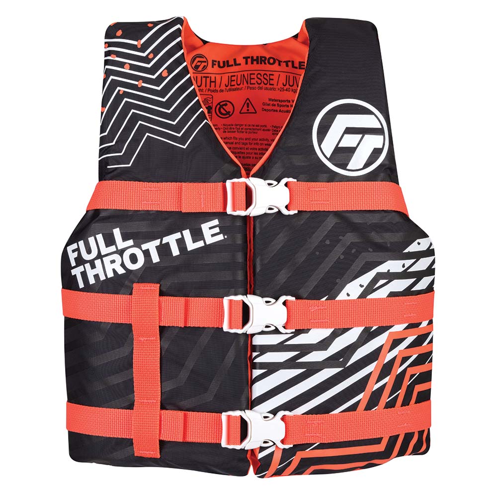 Full Throttle Youth Nylon Life Jacket - Pink/Black 112200-105-002-22