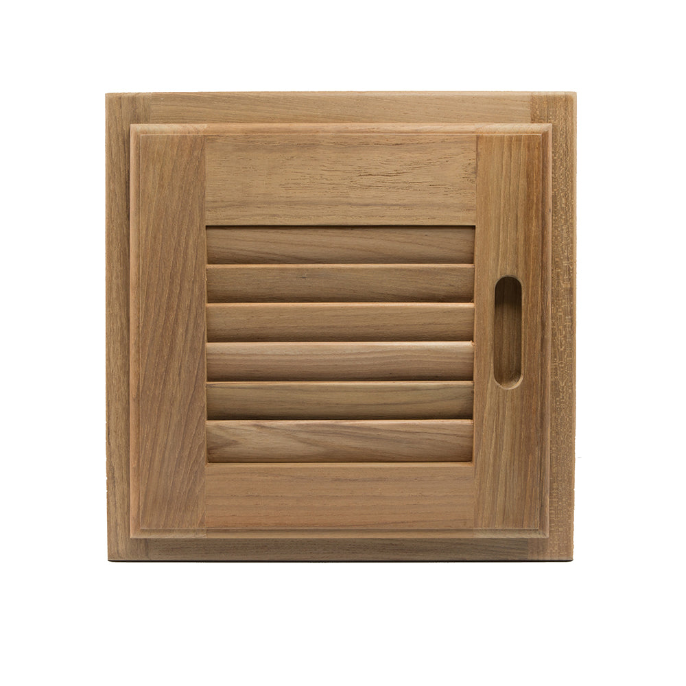 Whitecap Teak Louvered Door & Frame - Right Hand - 12" x 12" 60720