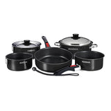 Magma Nestable 10 Piece Induction Non-Stick Enamel Finish Cookware Set - Jet Black A10-366-JB-2-IN