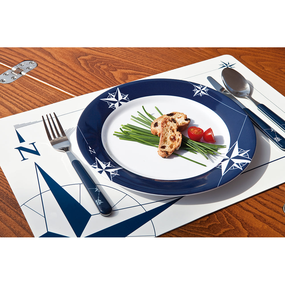 Marine Business Melamine Non-Slip, Flat, Round Dinner Plate - NORTHWIND - 10" Set of 6 15001C
