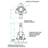 GROCO 1" Bronze Tri-Flanged Ball Valve/Seacock FBV-1000