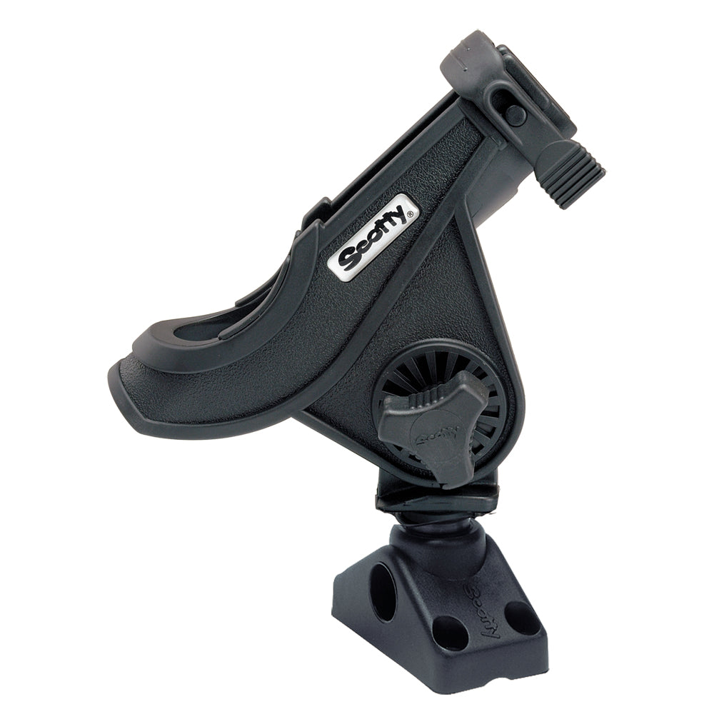 Scotty 280 Bait Caster/Spinning Rod Holder w/241 Deck/Side Mount - Black 280-BK