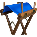 Whitecap Captain's Chair w/Blue Seat Covers - Teak 60045